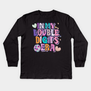 In My Double Digits Era 10 Year Old Birthday 10th Birthday for Girls Birthday Party Kids Long Sleeve T-Shirt